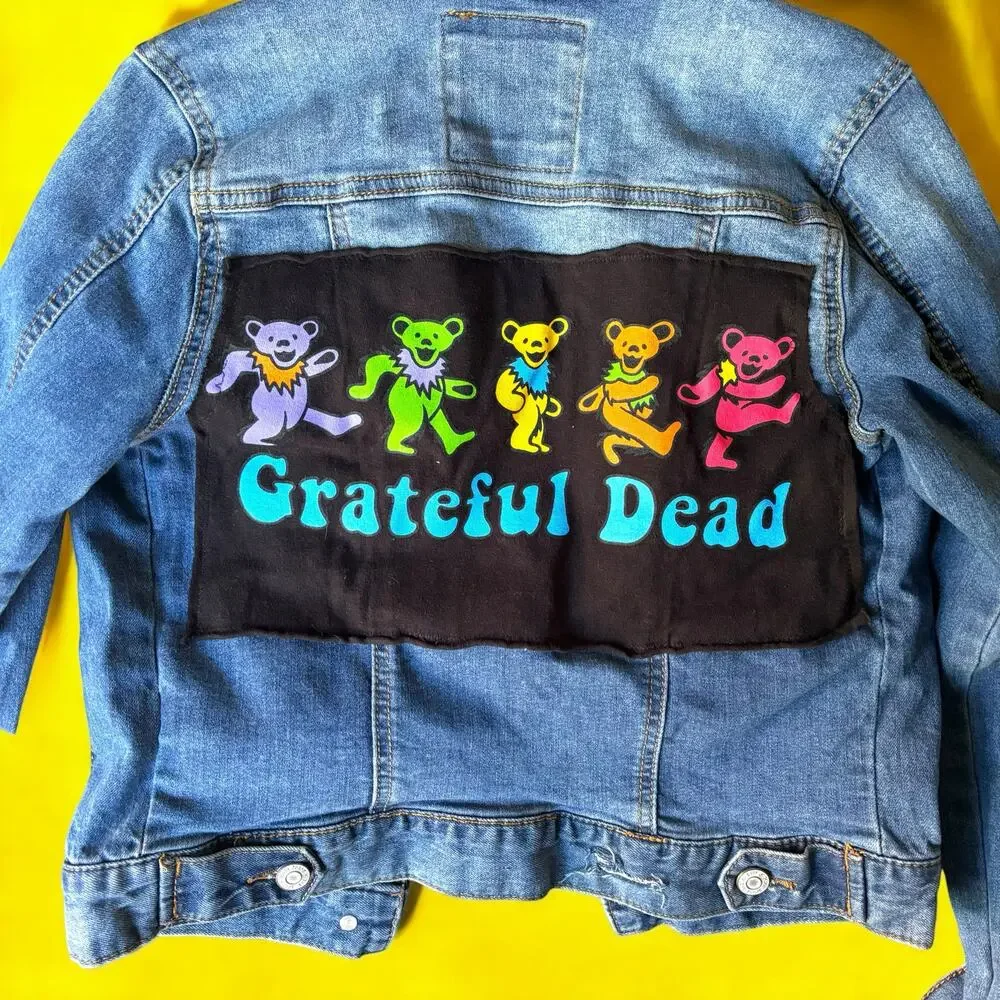 Kids Custom Grateful Dead Patch Denim Jacket